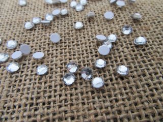 12Sheet x 200Pcs White Sticky Back Rhinestones 5mm Retail