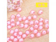 500g (1950pcs) Faceted Round Acrylic Loose Beads 8mm Pink