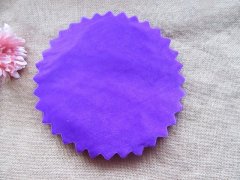 (image for) 100 Purple Scalloped Edge Tulle Round Circles Wedding Favor