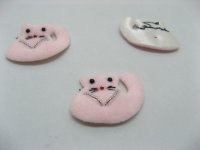 100pcs Pink Padded Appliques Craft Cats Embellishments