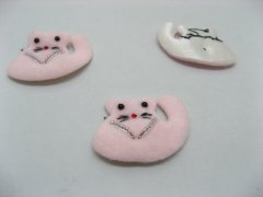 (image for) 100pcs Pink Padded Appliques Craft Cats Embellishments