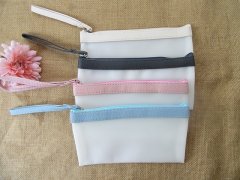 (image for) 6Pcs Simple Plain Pencil Case Zipper Pouch Bag Storage Travel