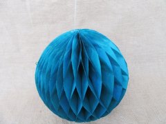 (image for) 10X Blue Tissue Paper Pom Poms Honeycomb Balls Lanterns Wedding
