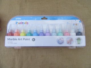 12Pcs Marble Art Paint Kid's Art Crafts Art Supplies 35ml