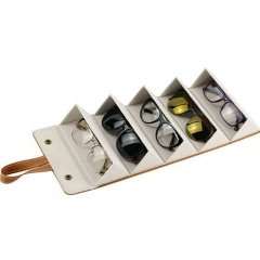 1Pc Brown Hanging Sunglass Eyeglass Organizer Storage Case Box E