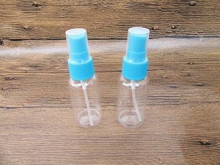 12Pcs Transparent Barber Comestic Spray Bottle 30ml Blue Lid
