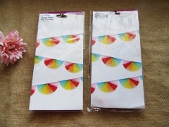 (image for) 4Packs Rainbow Tissue Paper Hanging Fan Garland Wedding Party