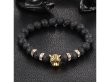 (image for) 5X New Healing Bead Yoga Bracelet with Golden Leopard Head Beads
