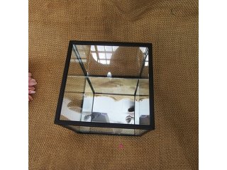 4Pcs Clear Glass Tealight Holder Black (image for) 4Pcs Clear Glass Tealight Holder Black
