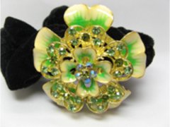 (image for) 1Pc Chic Designer Hair Clips,Rhinestone Floral Clip