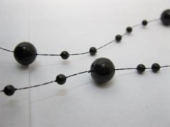 (image for) 1Roll X 60Meter Black Beaded Garland for Wedding Craft Dia.8mm