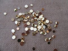 (image for) 250Gram Golden Color Round Flatback Acrylic Gemstones Rhinestone