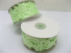 (image for) 5Roll X 10Meters Green Satin Wide Flower Craft Daisy Ribbon