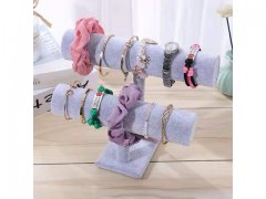 1Pc New Grey Velvet 2-Layer Bracelet Display Racks 1Pc New Grey Velvet 2-Layer Bracelet Display Racks