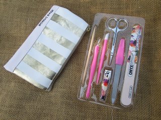 (image for) 2Set Manicure Nail Care Nail Clipper File Scissor Set w/Bag