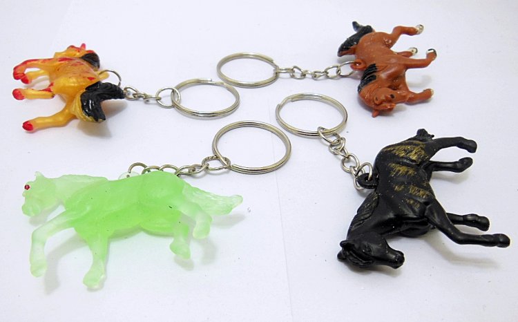 4x12 New Horse Key Ring Keyrings Assorted - Click Image to Close