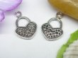 50pcs Metal Pretty Heart Lock Charms yw-ac-mc49 (image for) 50pcs Metal Pretty Heart Lock Charms yw-ac-mc49