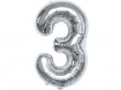 6Pcs Silver Numbers 3 Air-Filled Foil Balloons Party Decor