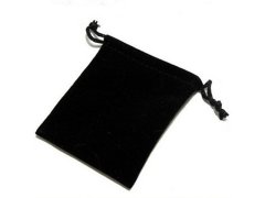 (image for) 50Pcs Black Velvet Drawstring Gift Jewelry Pouches 10.5x10.5cm