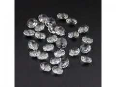 100 Clear Crystal Faceted Double-Hole Suncatcher Beads 18mm