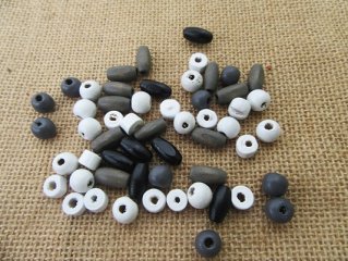 100G Mixed Design and Color Wooden Spacer Beads DIY Jewellery Ma