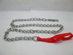 (image for) 5X New Chain Dog Lead Leash With Red Grip 120cm Long