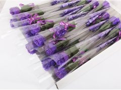 (image for) 60Pcs Purple Bath Artificial Carnation Soap Flower Mother's Day