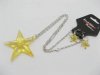 5X Yellow Star Chain Necklace w/Earring