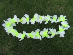 (image for) 48 Pieces White & Yellow Hawaiian Dress Party Flower Leis/Lei