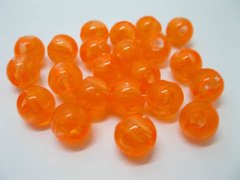 (image for) 1Bag X 260Pcs Orange Transparent Round Beads 14mm
