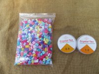 650Pcs Oblong Candy Color Beads w/Clear Strings DIY Fashion Acce 650Pcs Oblong Candy Color Beads w/Clear Strings DIY Fashion Acce