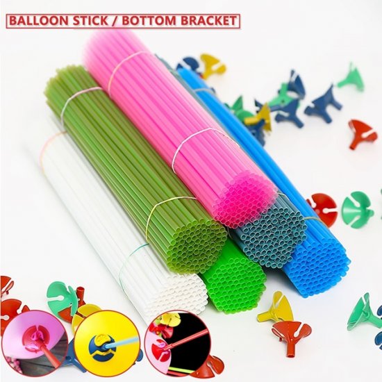 400Sets Plastic Balloon Sticks Holders with Cups - Click Image to Close