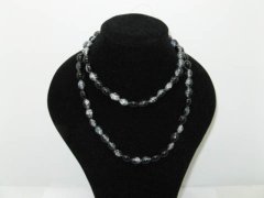 (image for) 10 Strands Black Oval Crackle Glass beads,720 beads