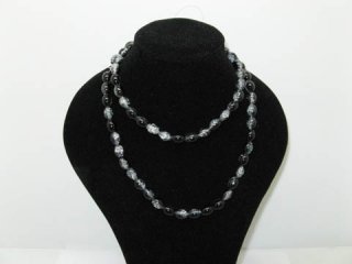 10 Strands Black Oval Crackle Glass beads,720 beads