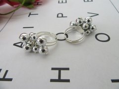 100Pcs Silver Ball Flower Adjustable Ring with Ball Beads Top 100Pcs Silver Ball Flower Adjustable Ring with Ball Beads Top