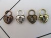 200Pcs Alloy Lock Heart Shape Charms Pendants Assorted Wholesale
