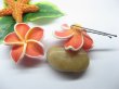 (image for) 20 Red Fimo Beads Frangipani Jewellery Finding 4.2cm