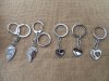 12Pack x 2Pcs Lover Couple Heart Metal Key Ring Assorted