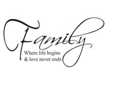(image for) 4Pcs FAMILY where life begins & love never ends Wall Stickers