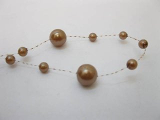 1Roll X 60Meter Coffee Beaded Garland for Wedding Craft Dia.10mm (image for) 1Roll X 60Meter Coffee Beaded Garland for Wedding Craft Dia.10mm