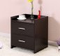 1X New Black Bedside Cabinet - 2 Drawer 45x38x35cm