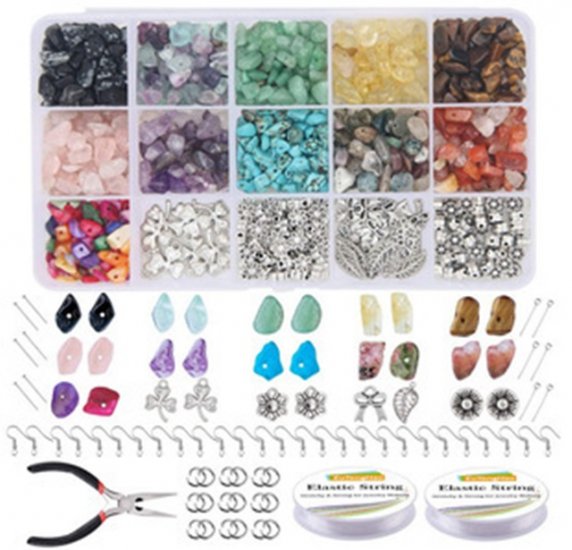 1Set Irregular Gemstone Chips Beads Kit DIY Jewelry Making - Click Image to Close