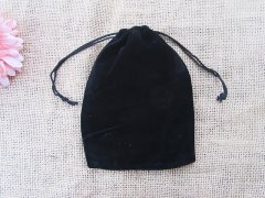 (image for) 8x5Pcs Black Velvet Drawstring Gift Jewellery Pouches Good
