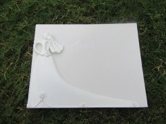 (image for) 1Pc (48Pages) New White Wedding Guest Register Book - Bride & Gr