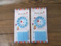 24Sheets Blue Lighting Candles Birthday Cake Candle Party Favor