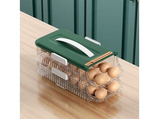 1Pc Stacked Rolling Egg Rack Tray Holder Storage Refrigerator (image for) 1Pc Stacked Rolling Egg Rack Tray Holder Storage Refrigerator