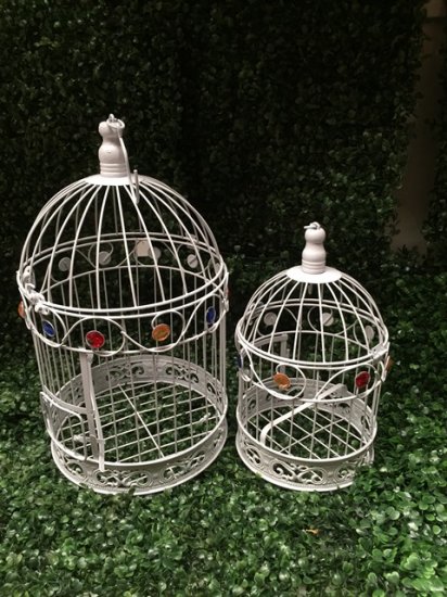 1Set 2in1 Luxury Hanging Bird Cage W/Rhinestone - Click Image to Close