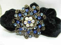 (image for) 1Pc Chic Designer Hair Clips,Rhinestone Floral Clip