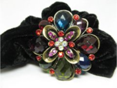 (image for) 1Pc Chic Designer Hair Clips,Rhinestone Floral Clip