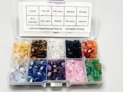 (image for) 1Box of 10 Designs Natural Irregular Gemstone Healing Crystal Collection
